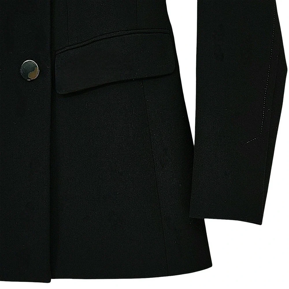 Theory Blazer sz 00 Womens Black 3-Button Tailored Office Suit Jacket‎ Coat READ